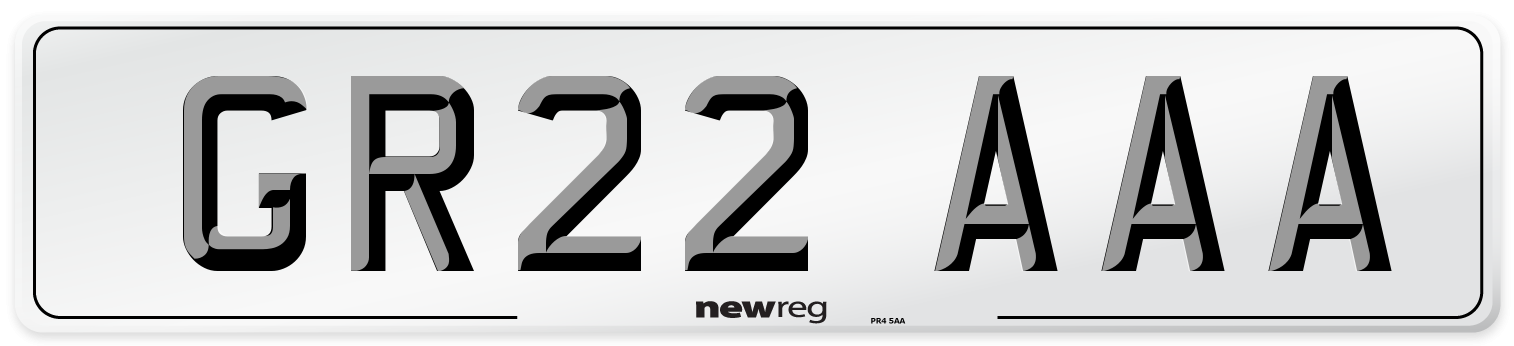 GR22 AAA Number Plate from New Reg